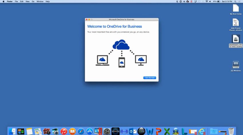 does onedrive for business support mac